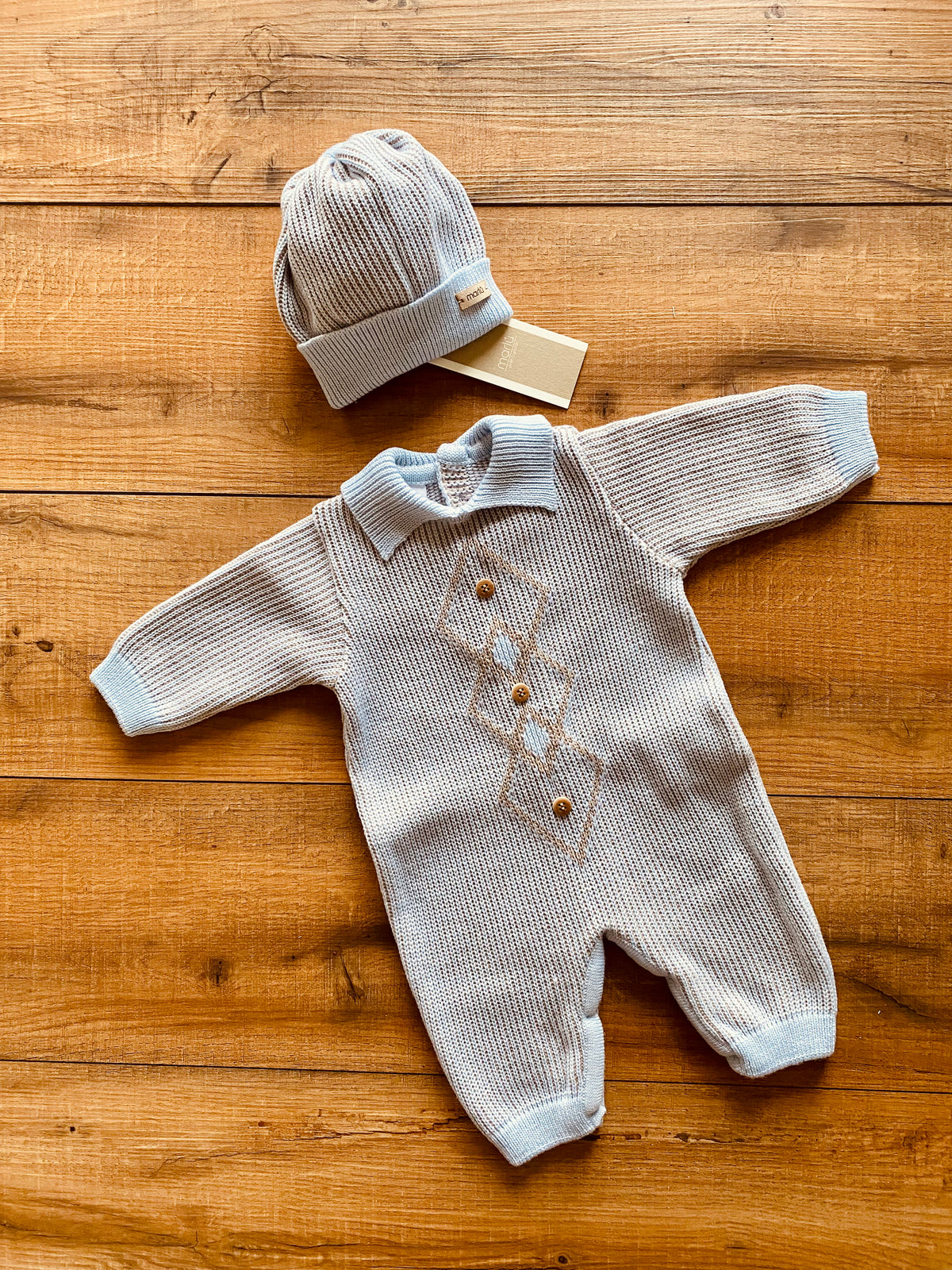 Baby-Schlafanzug in Wolle für ihn-NEU Marlu ® Winter kollektion