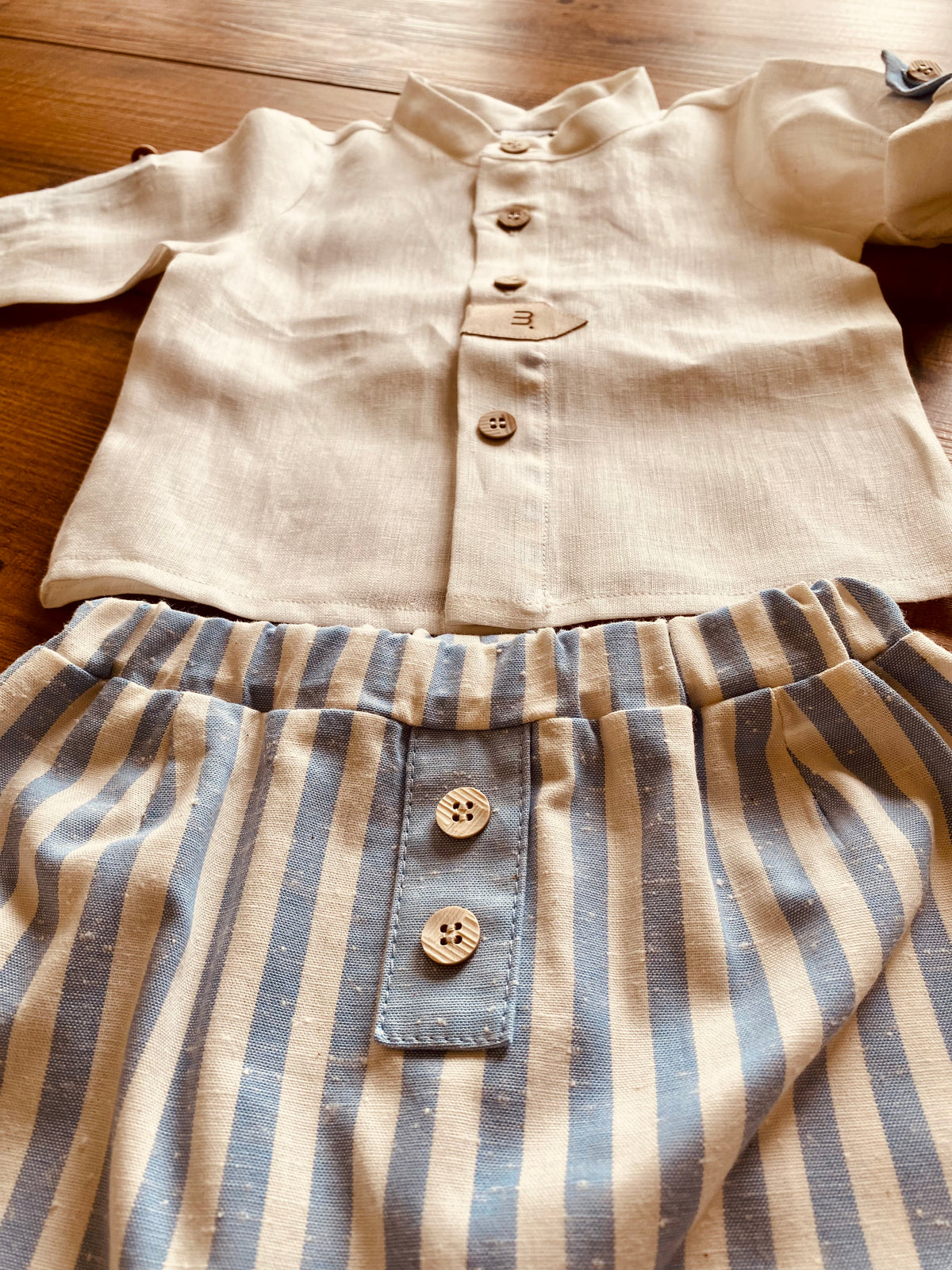 Summer romper two pieces and matching bib for him - NEW Marlu°® Summer collection